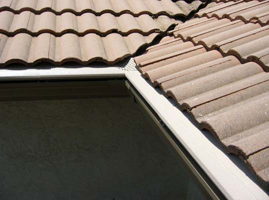 Gutter Installation on Tile Roof
